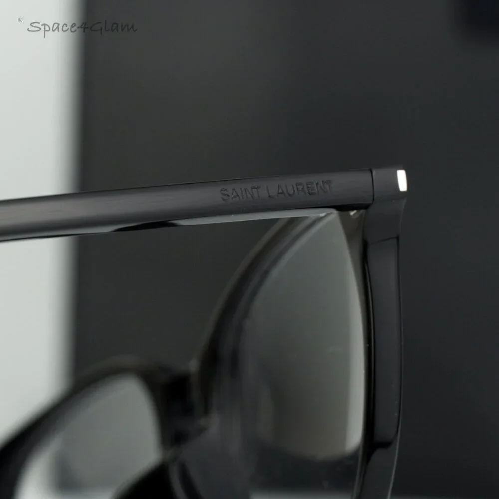 BRAND NEW Saint Laurent SL724/F 001 Black Demo Square Women Eyeglasses